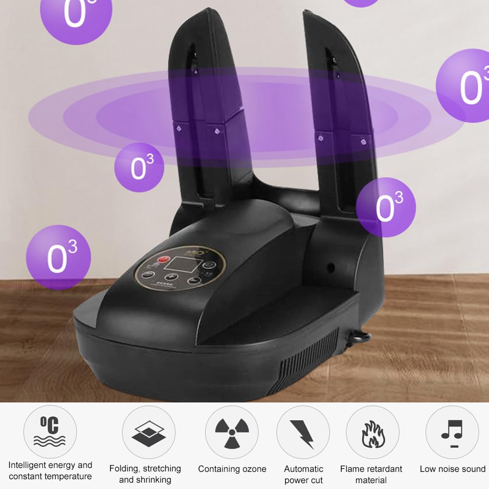 Schuhtrockner Elektrisch, Schuhe Stiefeltrockner mit Timer und Ozon Funktion, Schuhwärmer, Wärmegebläse Faltdesign, schuhtrockner antibakteriell für Schuhen, Stiefeln, Handschuhen, Socken ect.