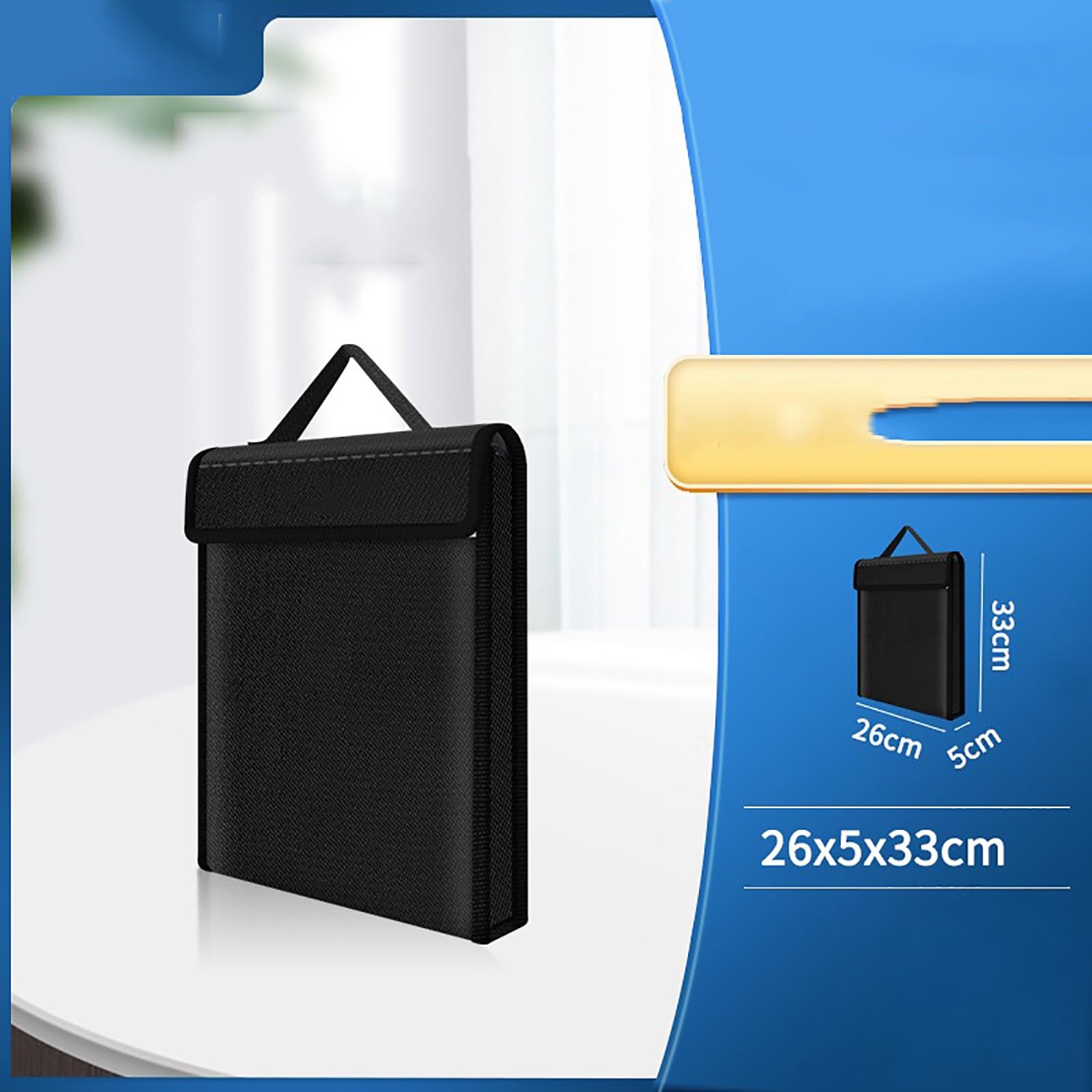 Borsa Ignifuga Cartella Ignifuga Impermeabile Fuoco Custodia Sicura Portadocumenti con Cerniera Borsa Protettiva per Contanti per Oggetti di Valore(A,33 * 26 * 5cm)