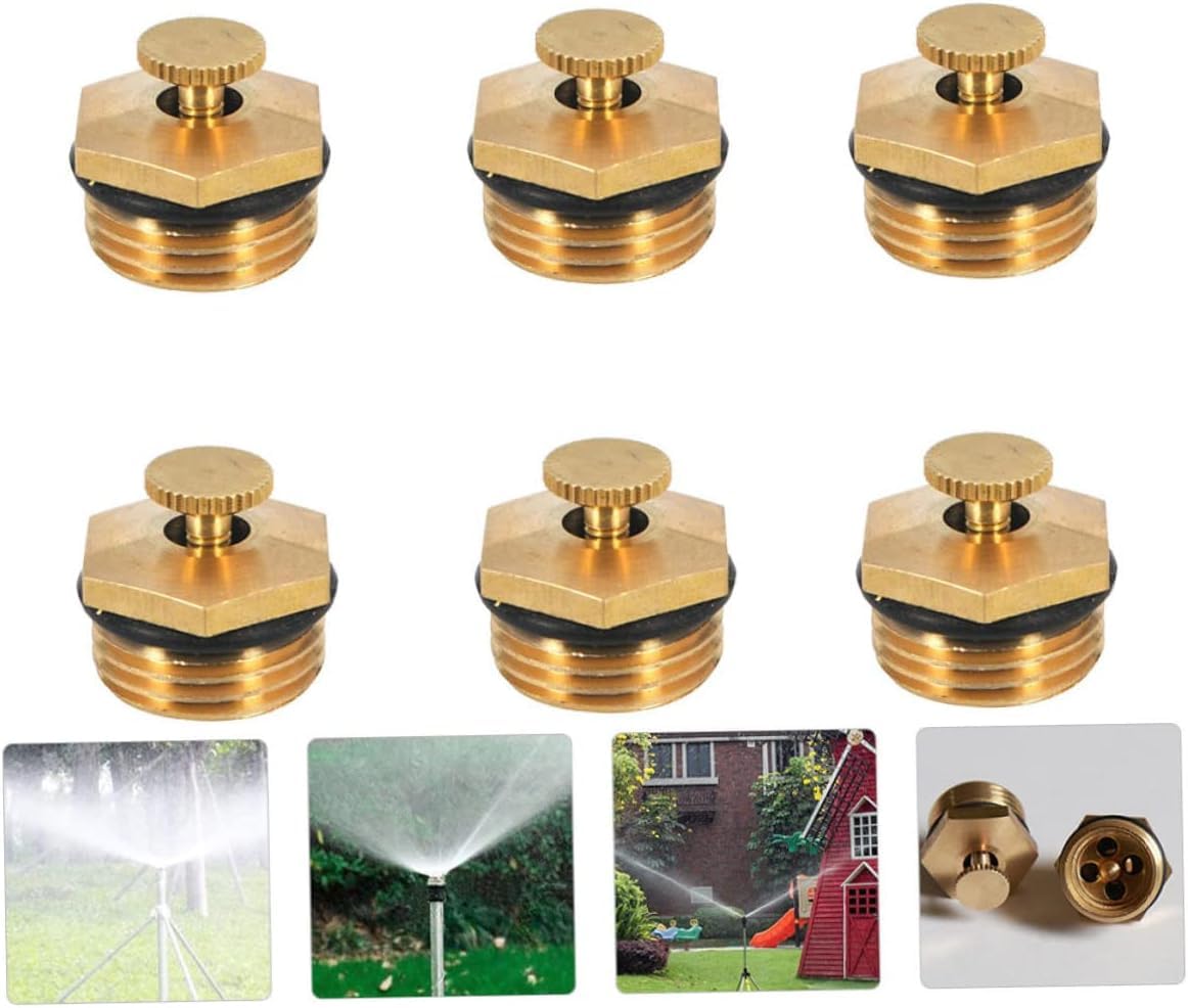 Gartenschlauch-Sprühpistole, 6 Stück, Zentrifugaldüse, Hochdruckdüse, Nebelsprinkler, Nebelsprinklerköpfe, Schlauchdüse, Hochdruck-Kupfer, goldene Gewächshaus-Sprühdüsen, landwirtschaftliche Sprühdüse