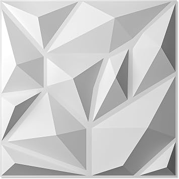 Art3d 20 Pack Decorative Accent 3D Wall Panels, 19 Sq.Feet PVC Interior Wall Decor for Home and Office, Living Room, Bedroom, Kitchen, 11.8"x11.8", White