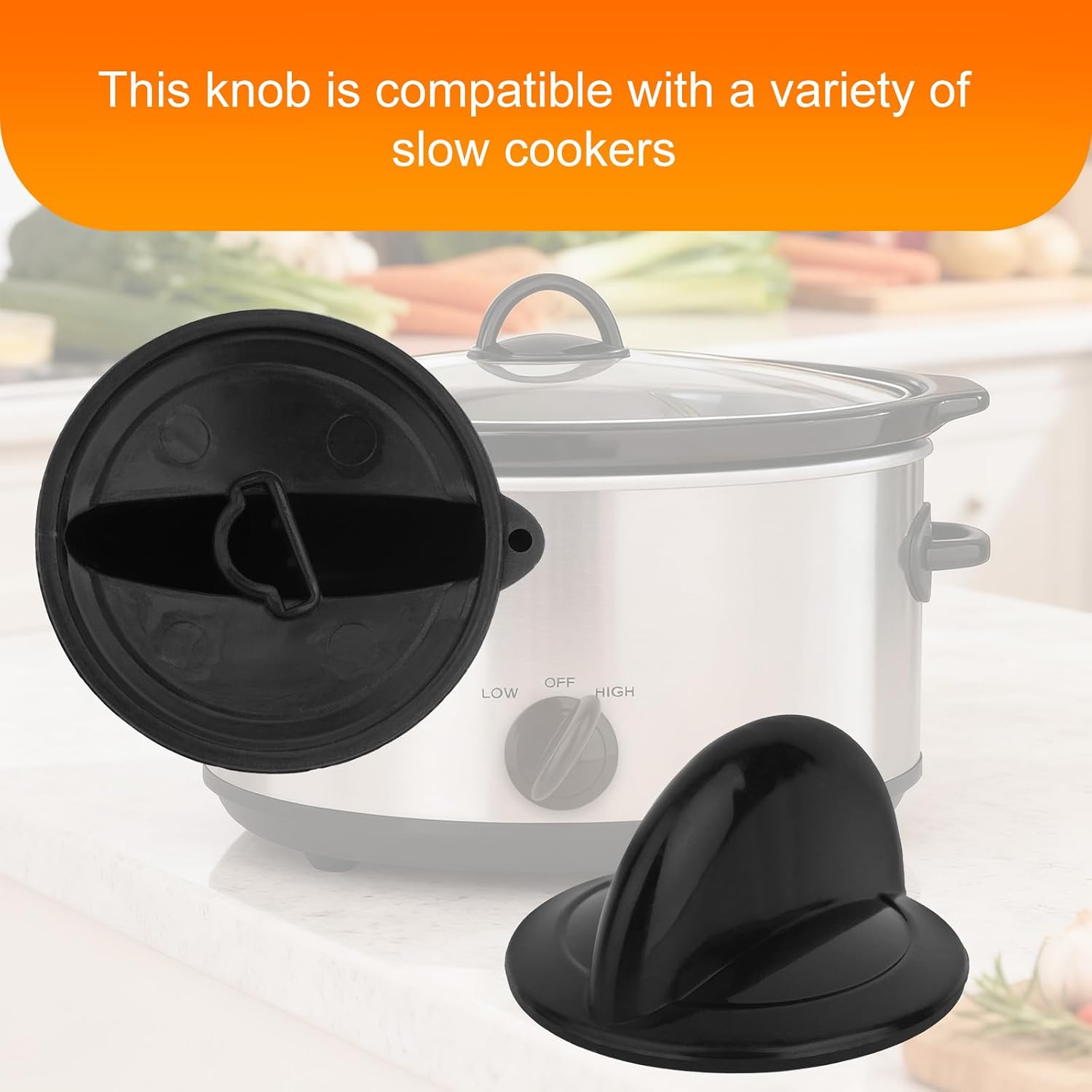 Penitue 2pcs Slow Cooker Knob Replacement for Crockpot SCV700-CH-BR, Adjustable Temperature Dial Control Knob for Rival Crock Pot Replacement Accessories Parts