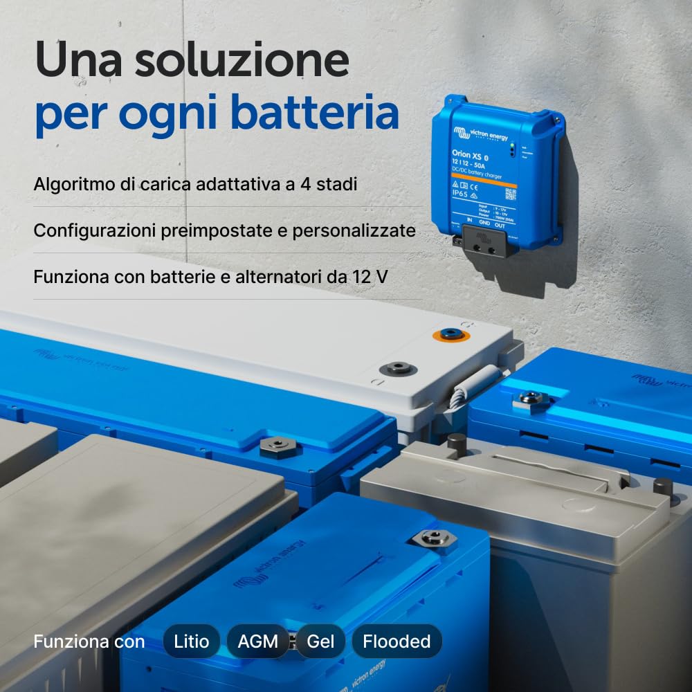 Victron Energy Orion XS 12/12-Volt 50 Amp Caricatore Batteria DC-DC con Miglioramenti EMC