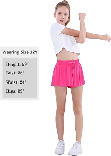 Miniatura 5 de EXARUS Pantalones cortos de mariposa para niñas, falda pantalón de baile fluido, falda atlética para animar a adolescentes, para tenis, preppy, para