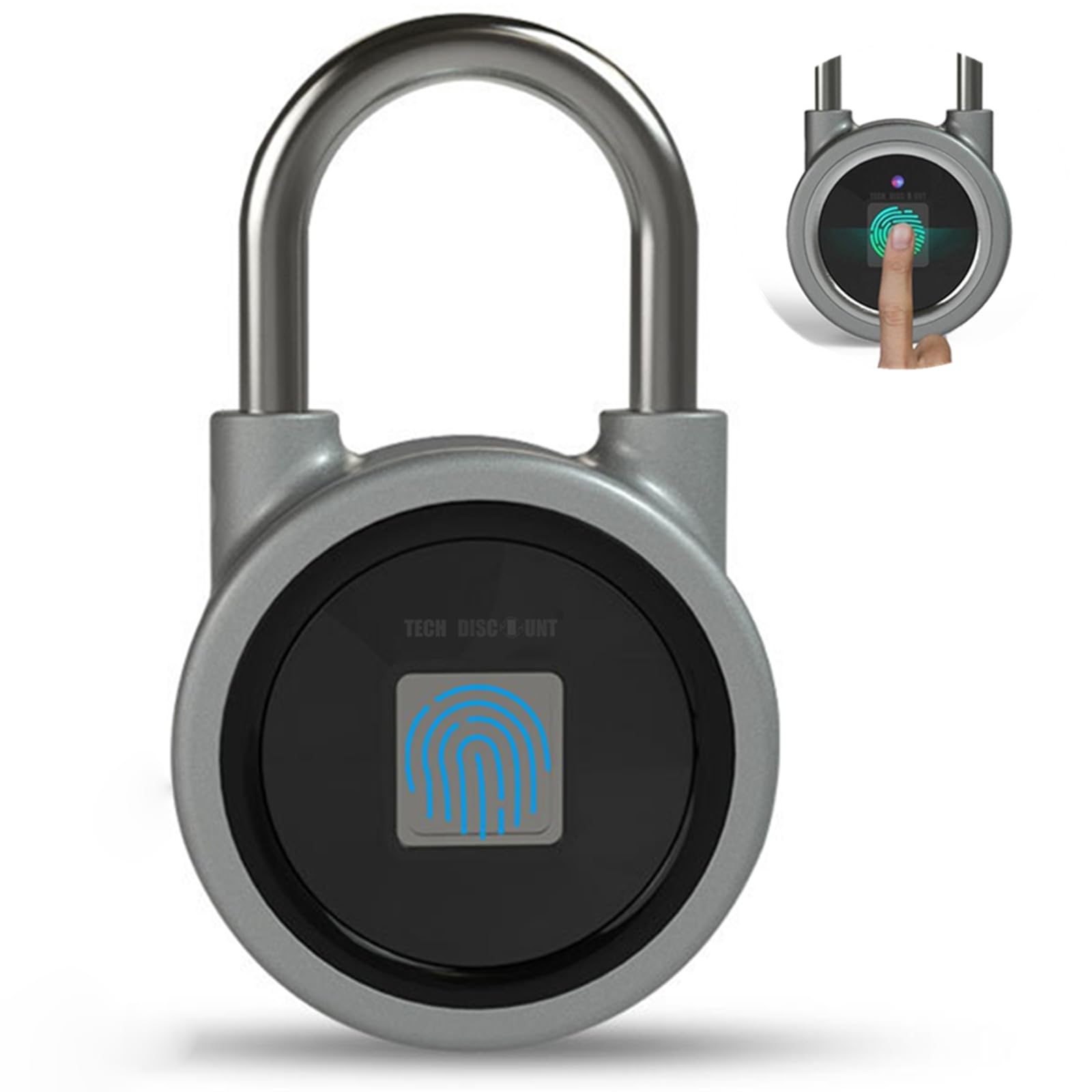 Cadenas Connecté Bluetooth, Serrure de Sécurité, Aluminium et Zinc, Blanc, Contrôle par Smartphone, 15 x 15 x 15 cm, Protection Anti-vol