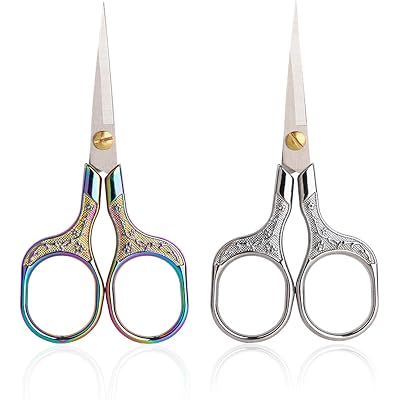 Small Sewing Scissors Sharp Embroidery Crochet Scissors, 2 Piece crochet accessories Yarn fabric scissors for Needlework Arts & Crafts DIY Tools