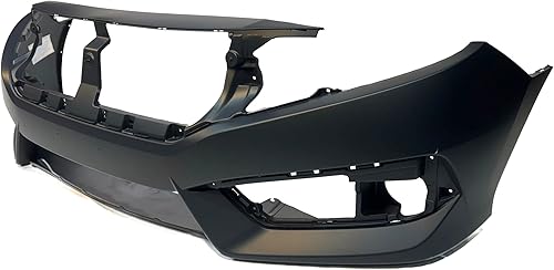 Miniatura 6 de FitParts Compatible con cubierta de parachoques delantero Fascia 2016-2018 Honda Civic DX EX LX Sedan Coupe. Nuevo imprimado sin orificios de