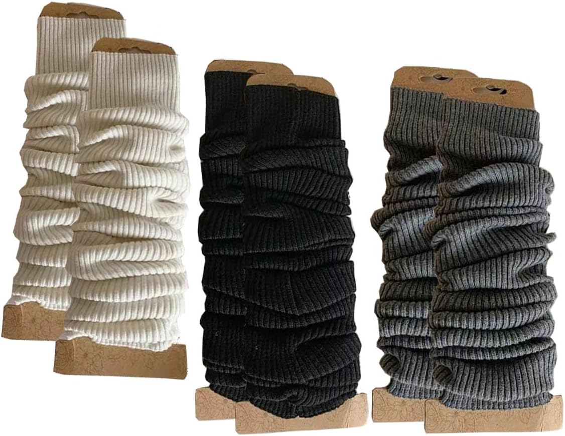 Winter Leg Warmers Warm Wool Knitted Long Boot Cuffs Topper Socks for Women