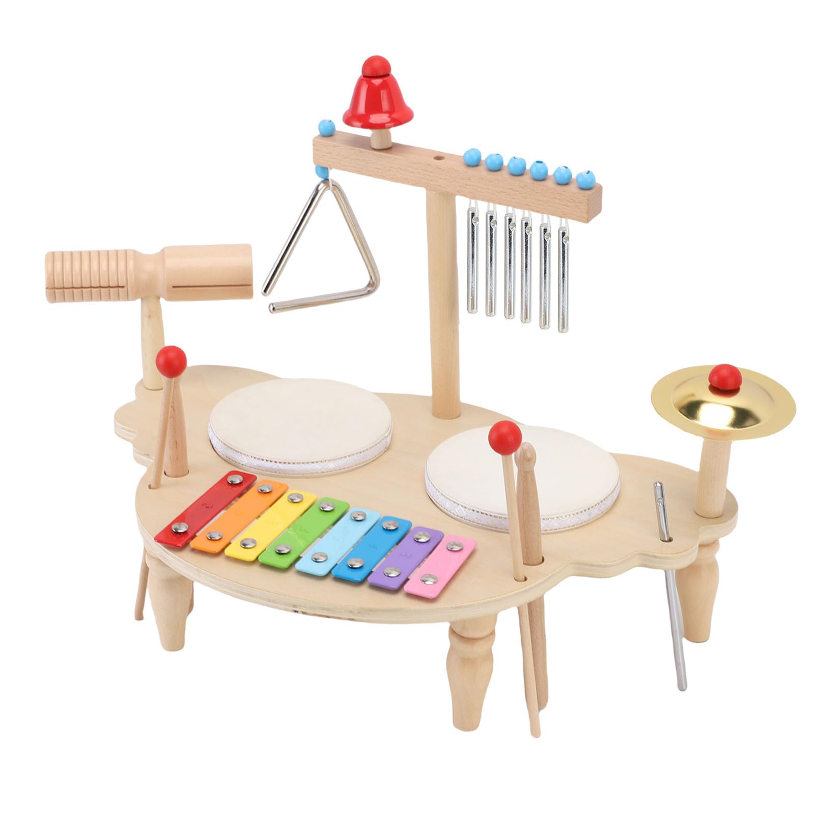 Irfora Precyzyjna Stacja Muzyczna dla Dzieci Bęben Glockenspiel Chime Bell Cymbal Wielofunkcyjny Zestaw Instrumentów Perkusyjnych do Wczesnej Edukacji, Koordynacji Wzrokowo-ruchowej i zainteresowań