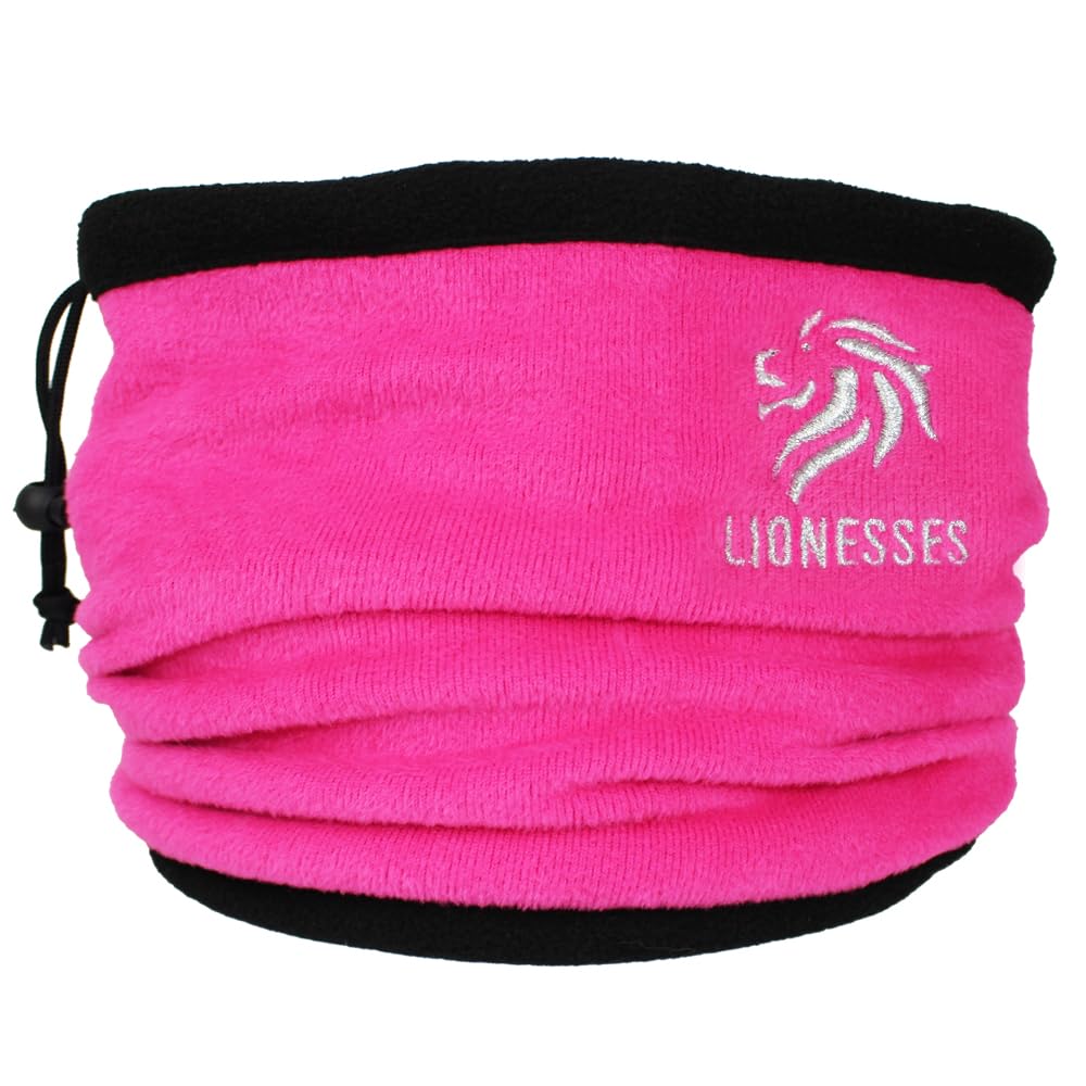TeddyT's Ladies England Lionesses Embroidered Thermal Fleece Snood with Adjustable Toggle (Pink)