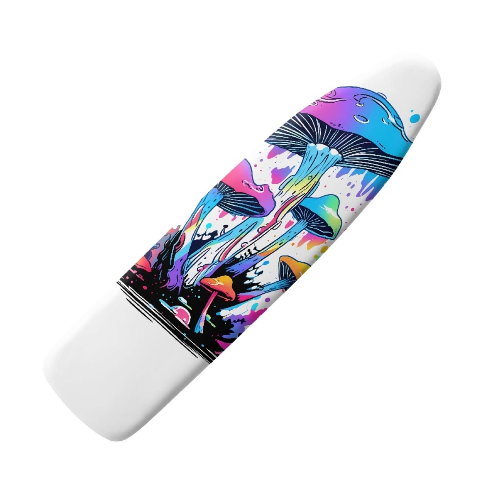 Dwetcxo White Blue Mushroom Ironing Board Covers Iron Board Covers And Pad Thick Resist Scorching And Staining Thick Easy Fit Iron Cover Adjustable Elastic Rope Ironing Boards Cover 125X45cm