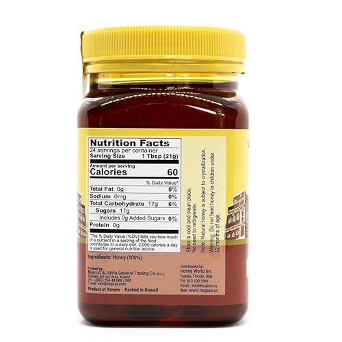 Miniatura 2 de Miel real cruda (miel auténtica de Douani Sidr de Yemen) Sin gluten, sin OMG, 100% natural cruda (17.6 oz)