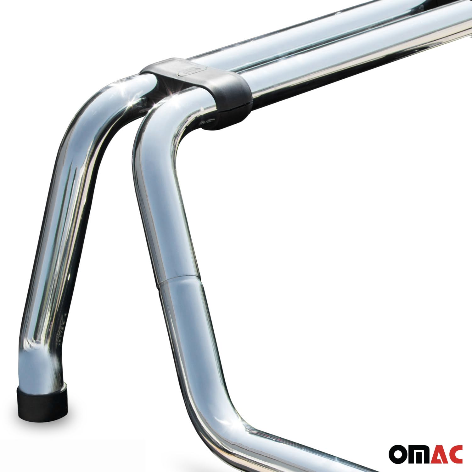 OMAC Überrollbügel Rollbar kompatibel mit Nissan Navara 2006-2015 Gefärbten Stahl Ø76 Silber