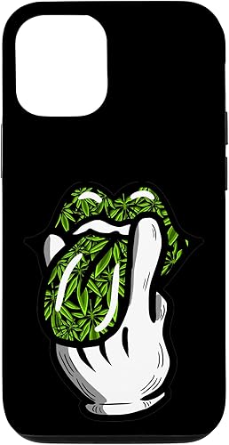 iPhone 13 Lick Smoke Weed Leaf Pattern Marihuana 420 Cannabis Pot Gift Case