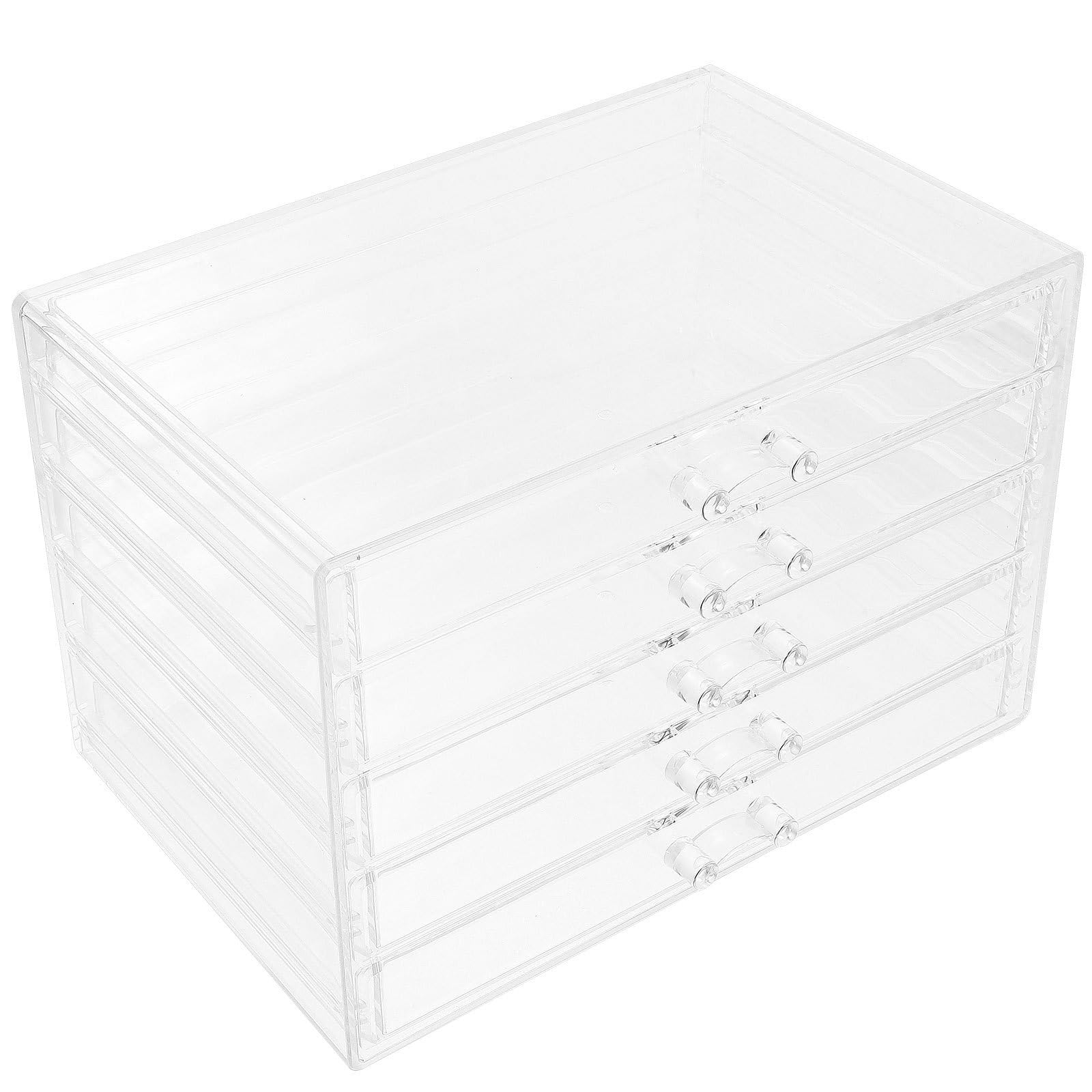 Mikikit Organizador de Maquillaje de Acrílico para Joyas Cepillos Labiales y Accesorios Almacenamiento Transparente para Tocador Baño o Escritorio