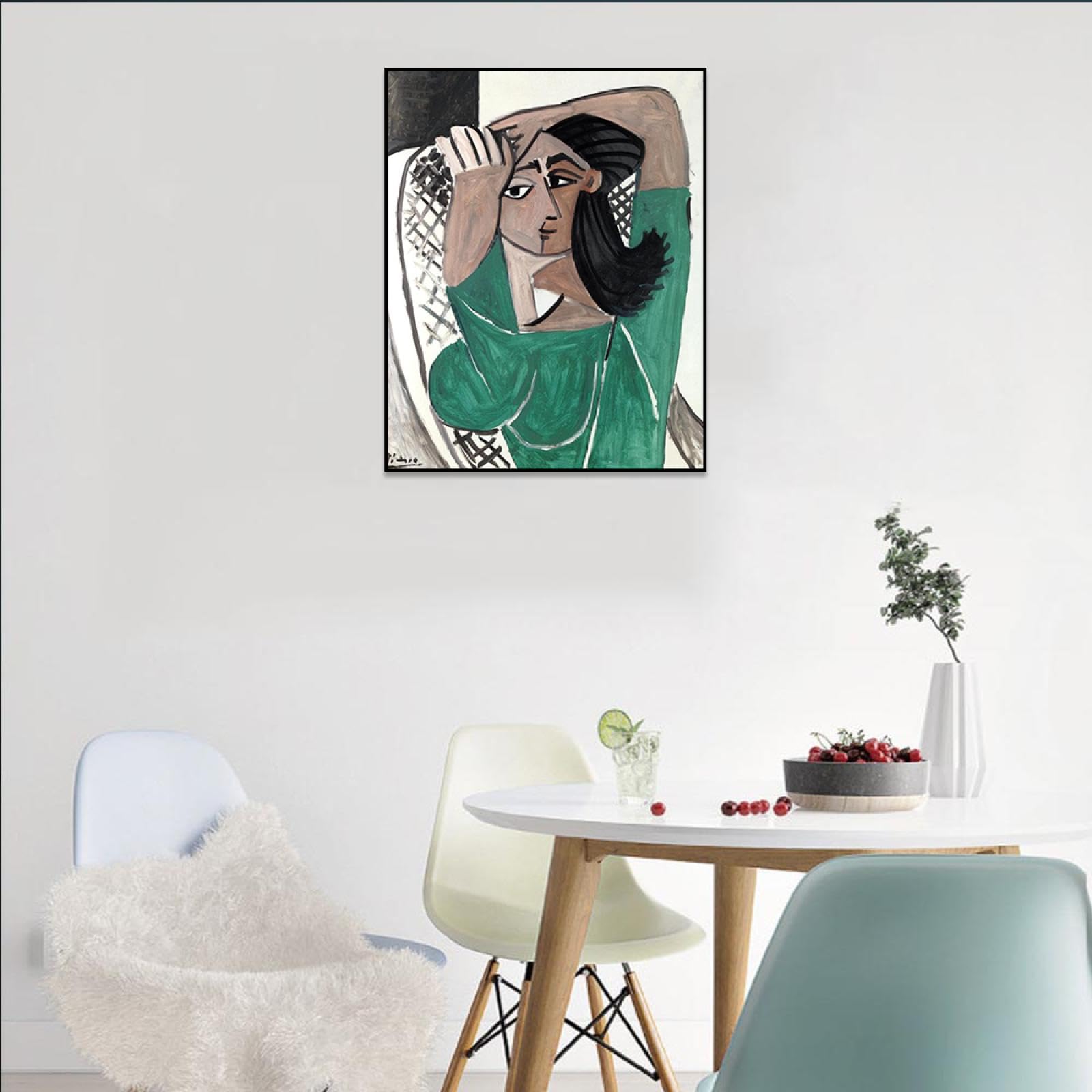 ★☆ピカソ ヘアーネットをつけた女 アートテリー シャーリングプリント★☆ ピカソの女性線画プリント、現代女性の顔（デジタルダウンロード