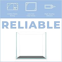Vista 2 de Tanque sin borde de cubo de vidrio transparente de 2 galones, acuario que ahorra espacio, 7.87 x 7.87 x 7.87 pulgadas