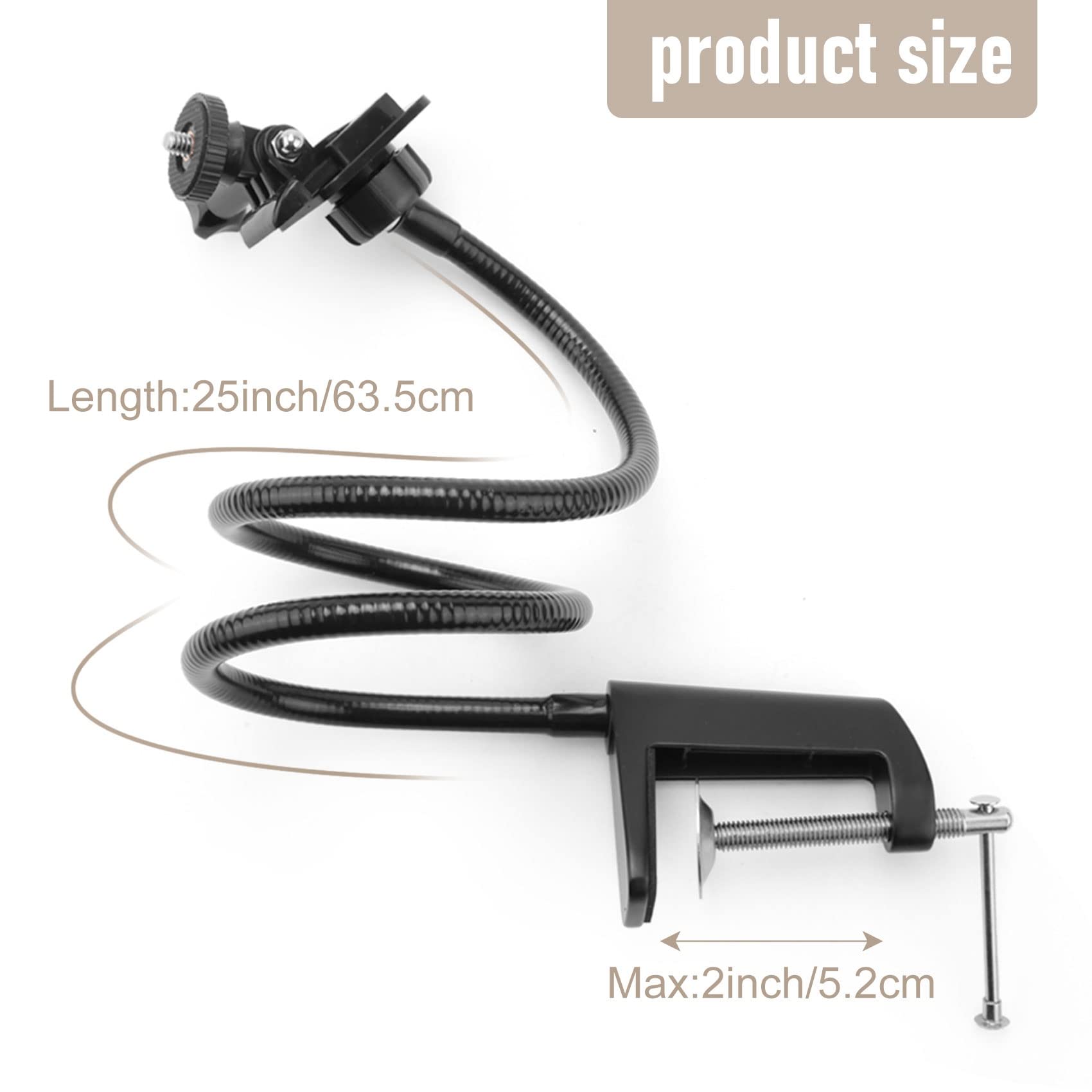 Support de CaméRa avec Pince à Mâchoire de Bureau AméLioréE Support Col de Cygne Flexible pour Webcam 4K C925E C922X C922