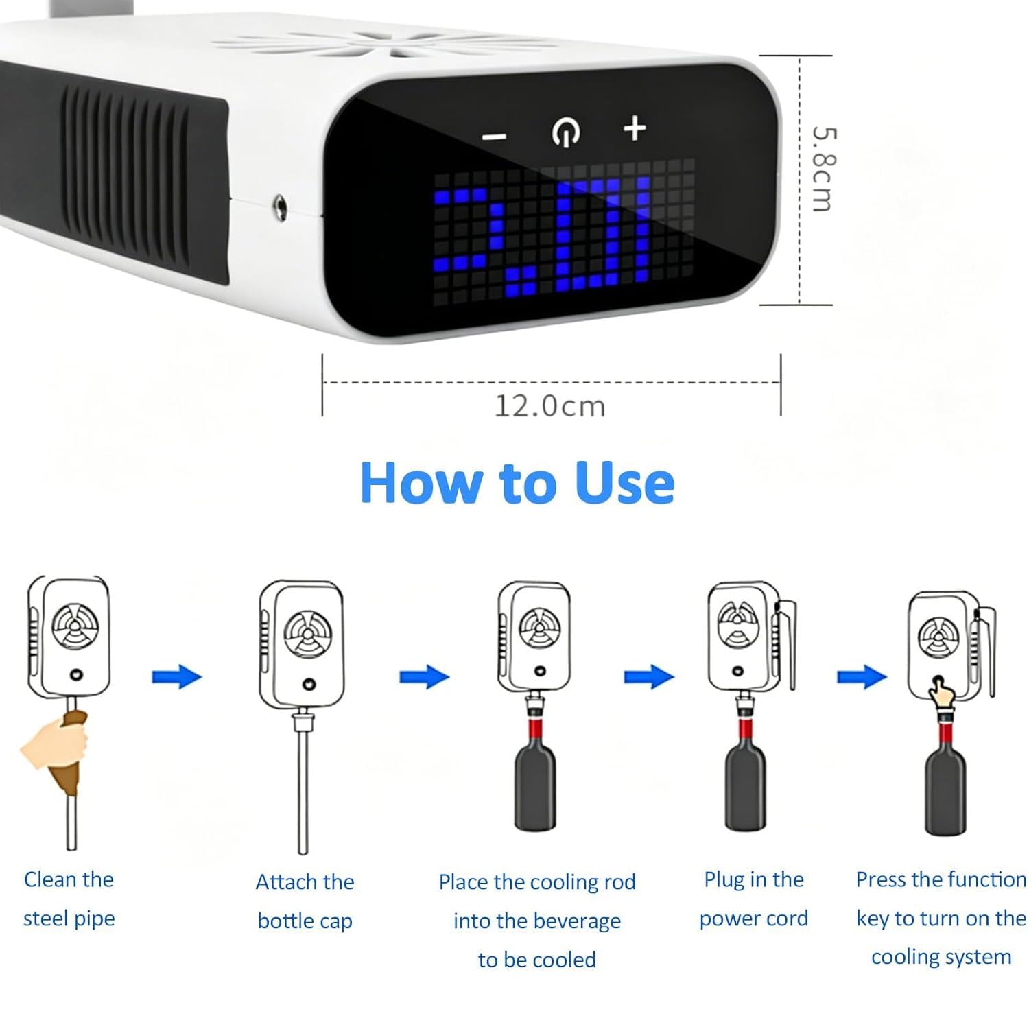 JOSBY Refrigeratore per Acquario da 5 Galloni, Refrigeratore Intelligente per Acquario, Refrigeratore per Acquario con Display LCD, Controllo della Temperatura da 10 A 30 °c