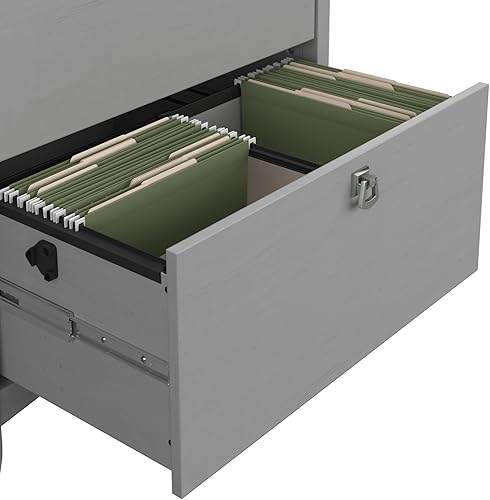 Miniatura 4 de Bush Furniture Salinas - Archivador lateral de 2 cajones en gris Cape Cod, solución de almacenamiento de oficina en casa, organizador con cajones