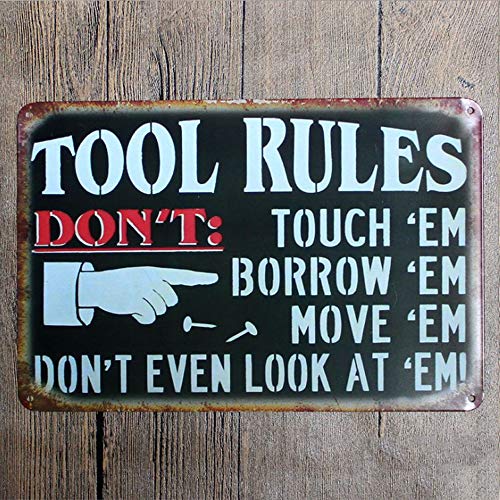 Tool Rule Tin Metal Wall Decoration