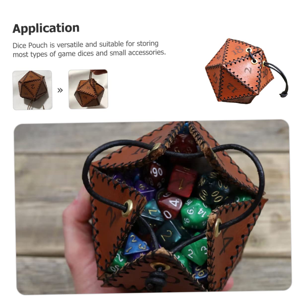 BESPORTBLE 3pièces à Dés Polyédriques Pochette De Rangement Pratique pour Dés Bijoux Et Accessoires Organisateur Portable avec Cordon De Serrage pour Jeux De Société Et Collection