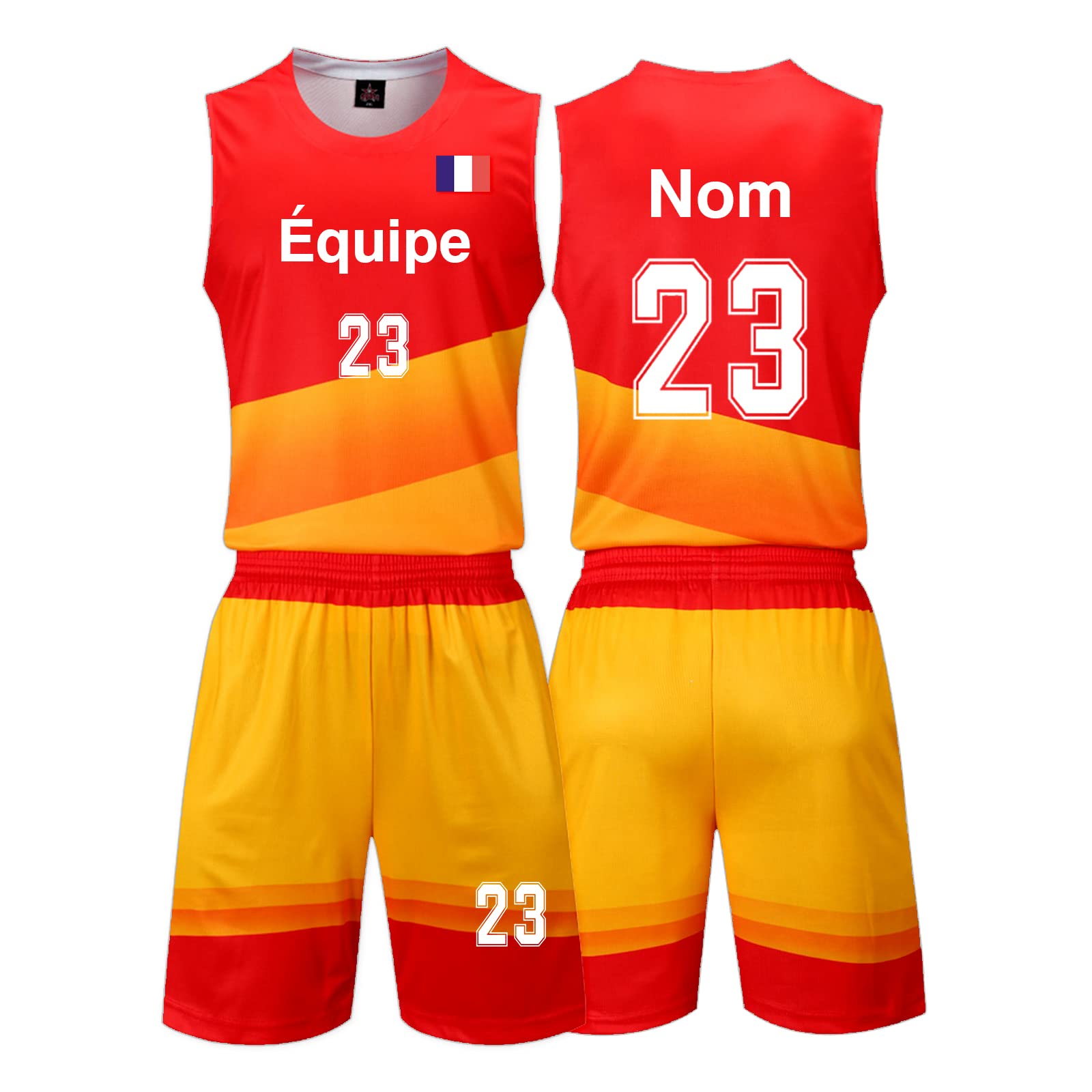 Ensemble Short Maillot Basket Enfant Homme Personnalisé Personnalisable avec n'importe Quel Nom et Numéro