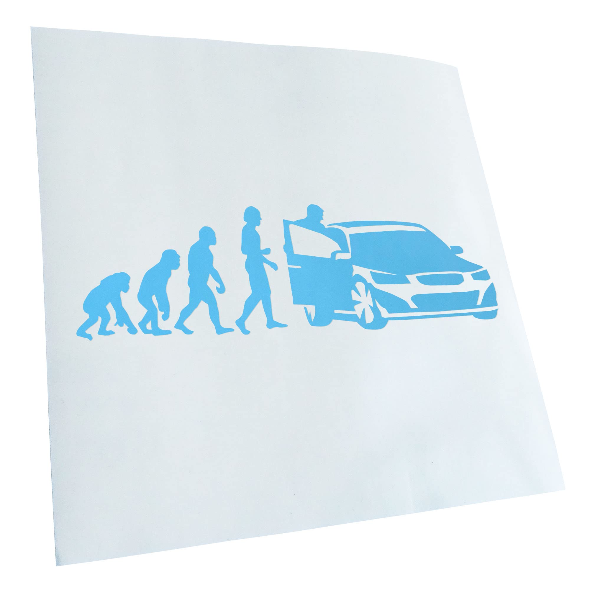 Kiwistar - Car Sticker - Light Blue - 50 x 15 cm Evolution Motorist - Rear Window Car Sticker Weatherproof for Car Truck Moped Truck - Sticker Exterior Self-Adhesive Tuning Accessories for Window