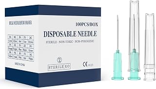 32 Gauge 1/2-Inch Needle, Individually Wrapped, 100 PCS Luer Lock Needles Industrial Dispensing Accessories, Disposable Industrial Accessories