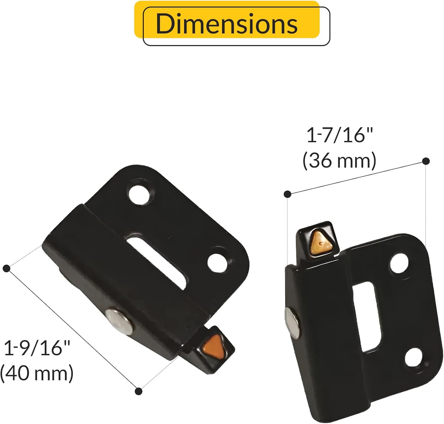 Brixwell Single Action Reverse Retro Angel Ventlock Kit Pair, Oil Rubbed Bronze Finish, Steel Material, Height 1-9/16", Width 1-7/16", Frame to Sash Range 13/64" to 15/64" Window Component Set