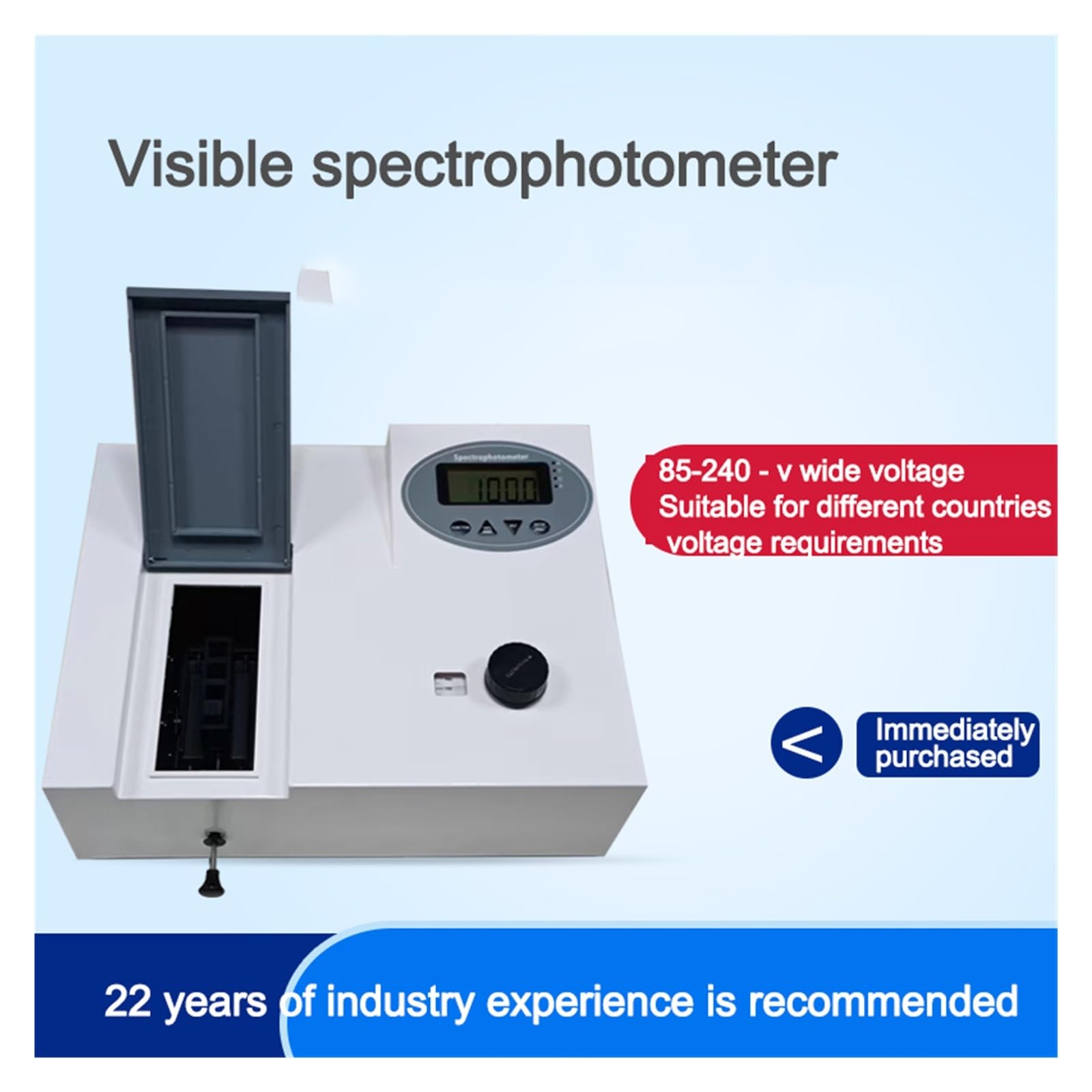 Espectrofotómetro Visible Probador UV Banda Ancha Espectral 4NM Medidor De Luz Alta Precisión Rango Longitud Onda 330-1020NM Amplio Rango, Alta PrecisióN