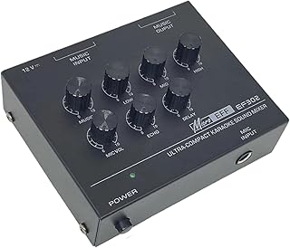 Audio Sound Mixer Aluminiummischer mit Erweiterter Frequenzregelung Delay Digitale Effekte Stereo Anschluss für Podcast Musiker Desktop