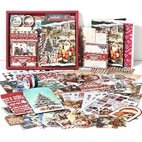 Juego de accesorios para scrapbook estético, rojo, Merry