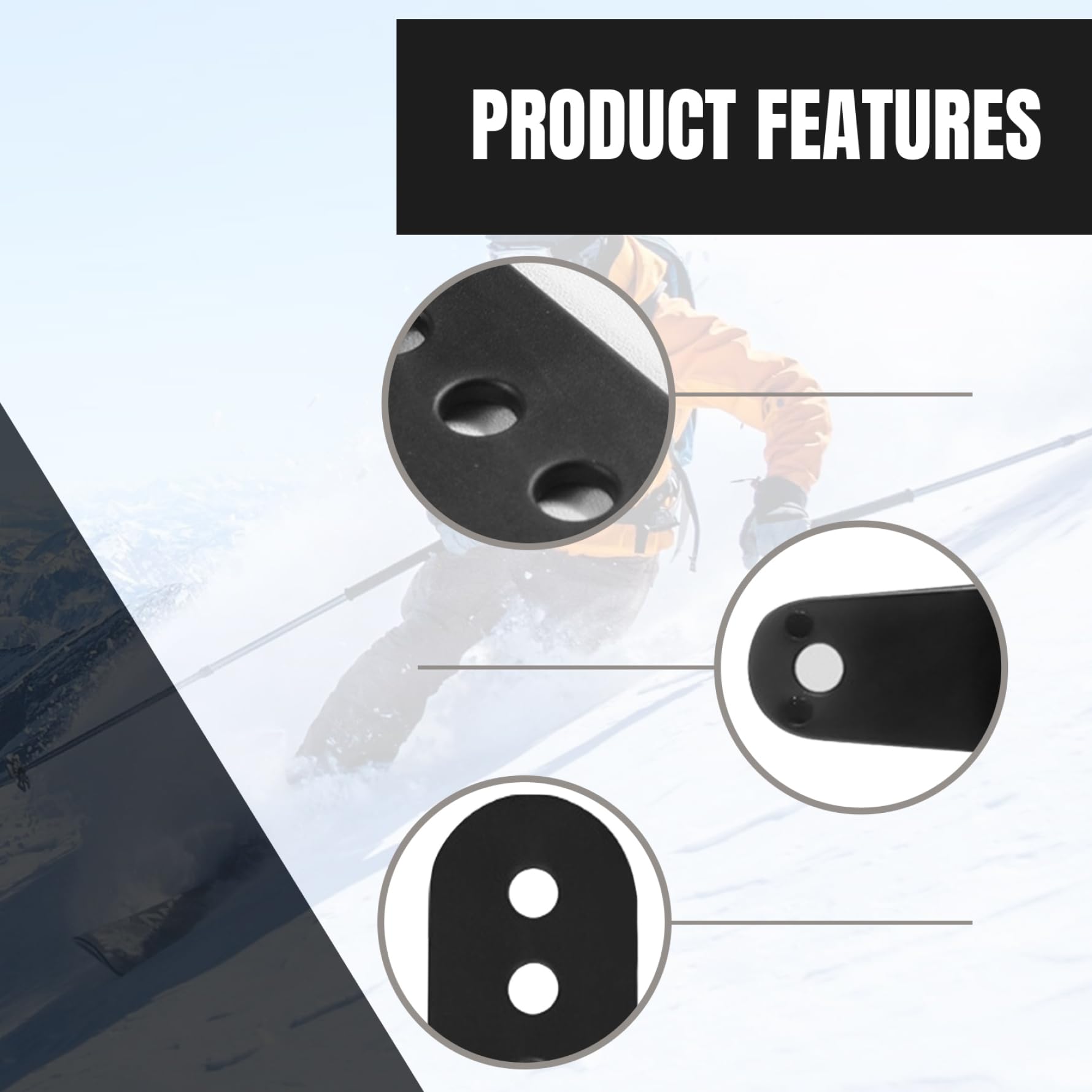 Attacchi per snowboard, Cinghie per attacchi per snowboard da 2 pezzi, Cinghie 5x1 robuste e robuste per, multiforo regolabili, Per
