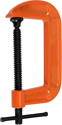 Miniatura 5 de Juego de 8 abrazaderas C de 4 pulgadas, abrazaderas C de hierro maleable naranja con apertura de mandíbula de 4 pulgadas y profundidad de garganta