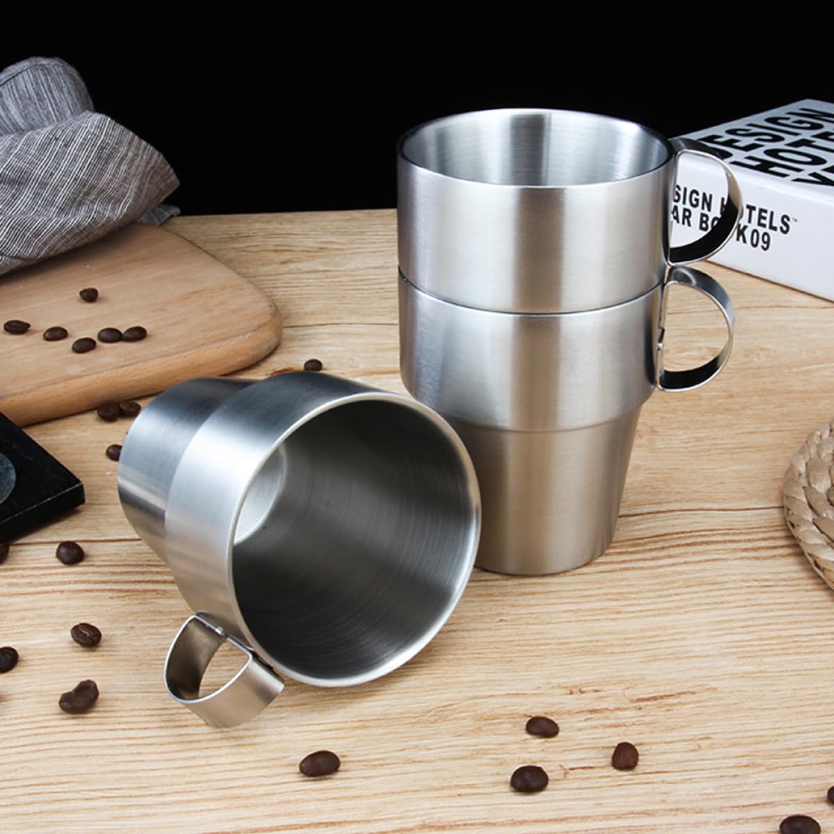 6 Stück Edelstahl Trinkbecher aus Robustem Edelstahl Stapelbar und Isoliert für Outdoor Partys und Vielseitige Nutzung