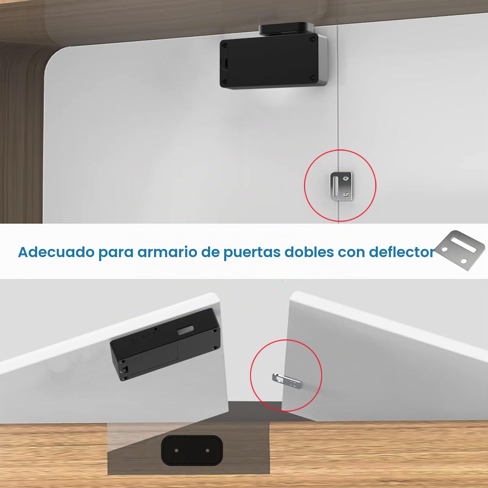 Cerradura de cajón con tarjeta RFID, NFC, cerradura oculta para gabinetes de cocina, despensa, muebles, cerradura de puerta de armario eLinkSmart con aplicación Bluetooth, seguridad infantil, no