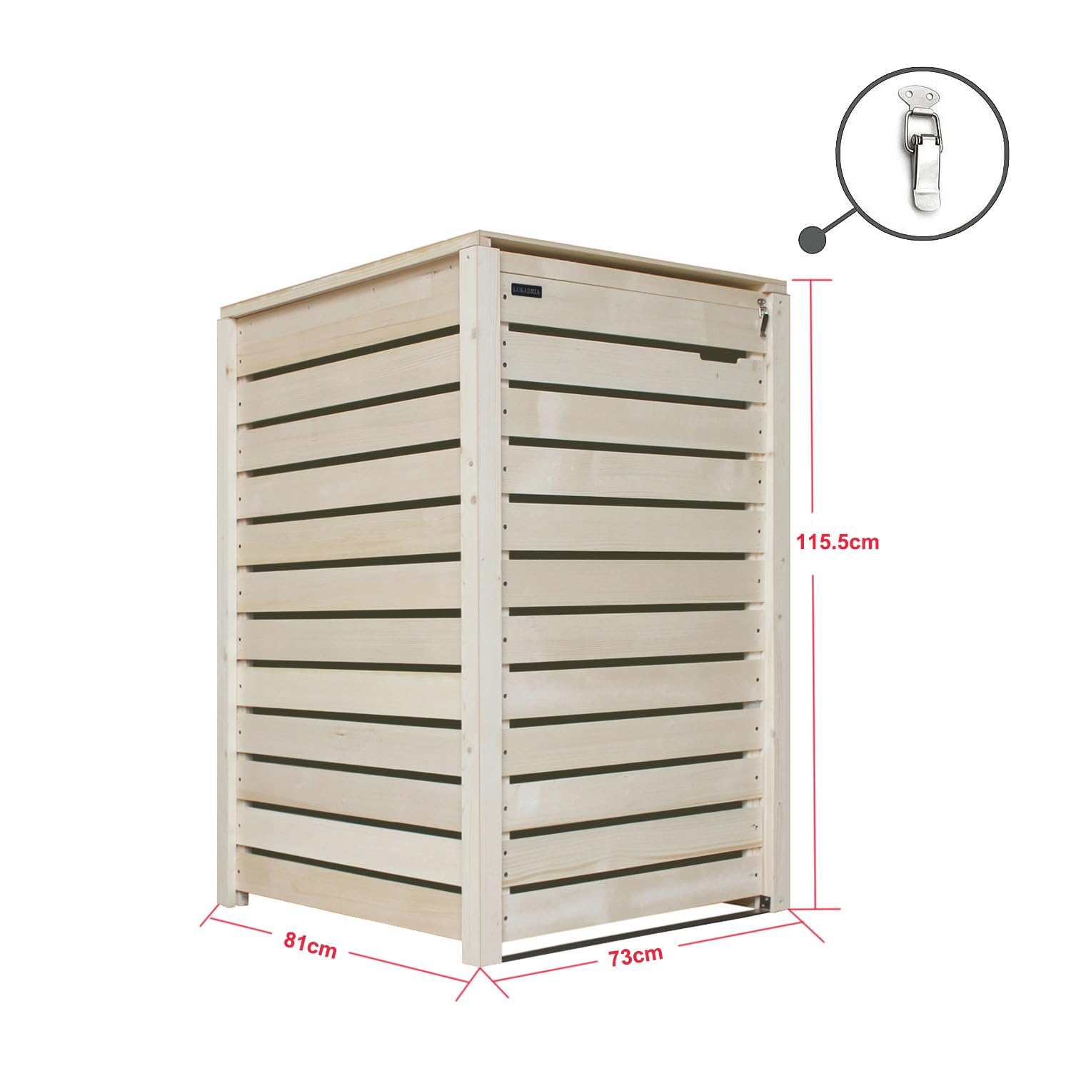 Mülltonnenbox Mülltonnenverkleidung Mülltonnecontainer Holz 120L - 240L Natur mit Rückwand Modell HH (3 Tonnen)