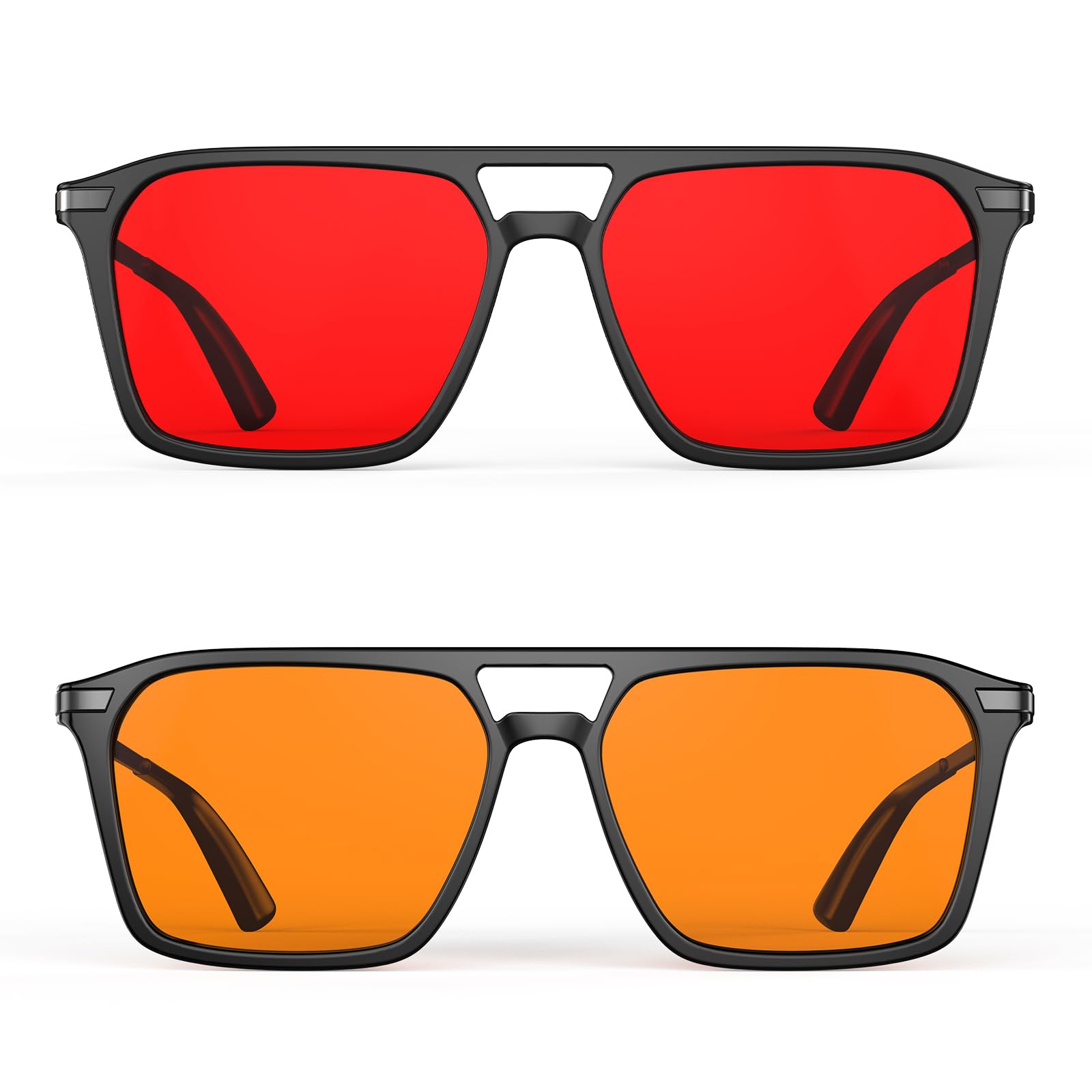 Goiteia Red&Orange Blue Light Blocking Glasses for Better Sleep/Eyes Strain/Light Sensitive-Ultra Light & Spring Hinges for Better Comfort