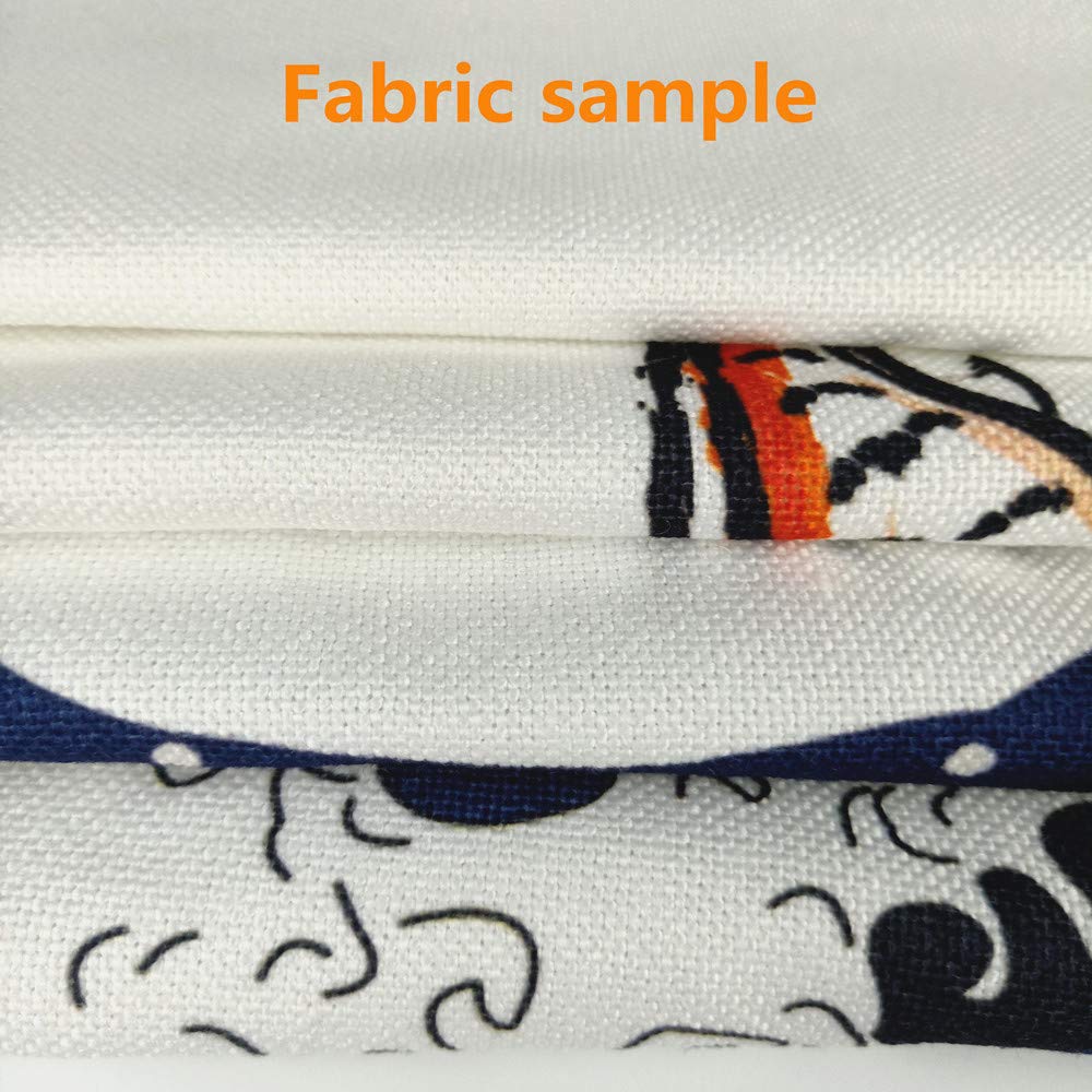 MYRU Japanese Noren Doorway Curtain Tapestry (Flower Bird and Sunrise,33.5 Inches x 59 Inches)