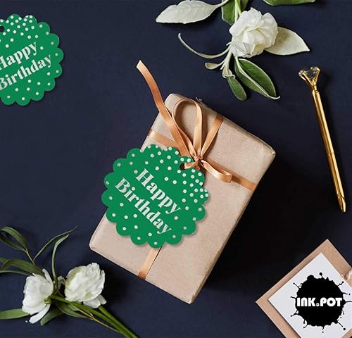 Miniatura 240 de Etiquetas colgantes para botellas de feliz cumpleaños, paquete de 100 unidades Blanco,Aqua Blue,Negro,Azul,Azul turquesa oscuro,Rosa