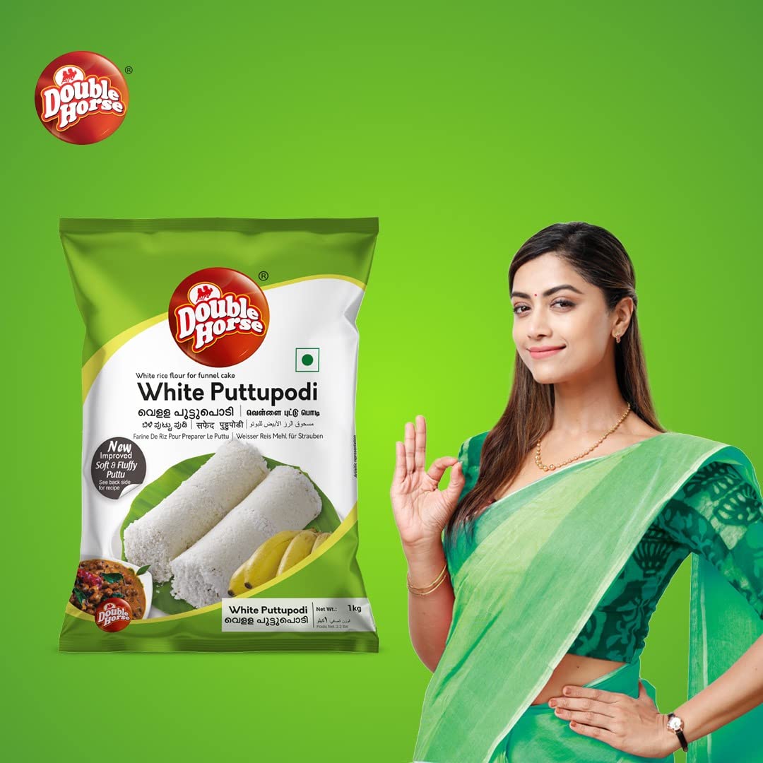 Double Horse White Puttu Podi 1 kg (Pack of 1)