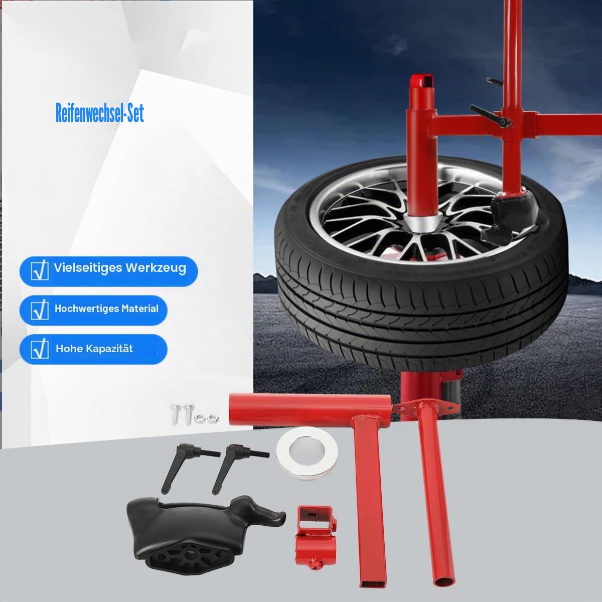 Lager Manueller Reifenwechsler Duckhead Adapter Kit, Motorrad Rangierhilfe Montierhebel Reifenmontiermaschine Reifenmontiergerät Reifenmontagehilfe Reifen Montage Werkzeug Rad Montagehilfe