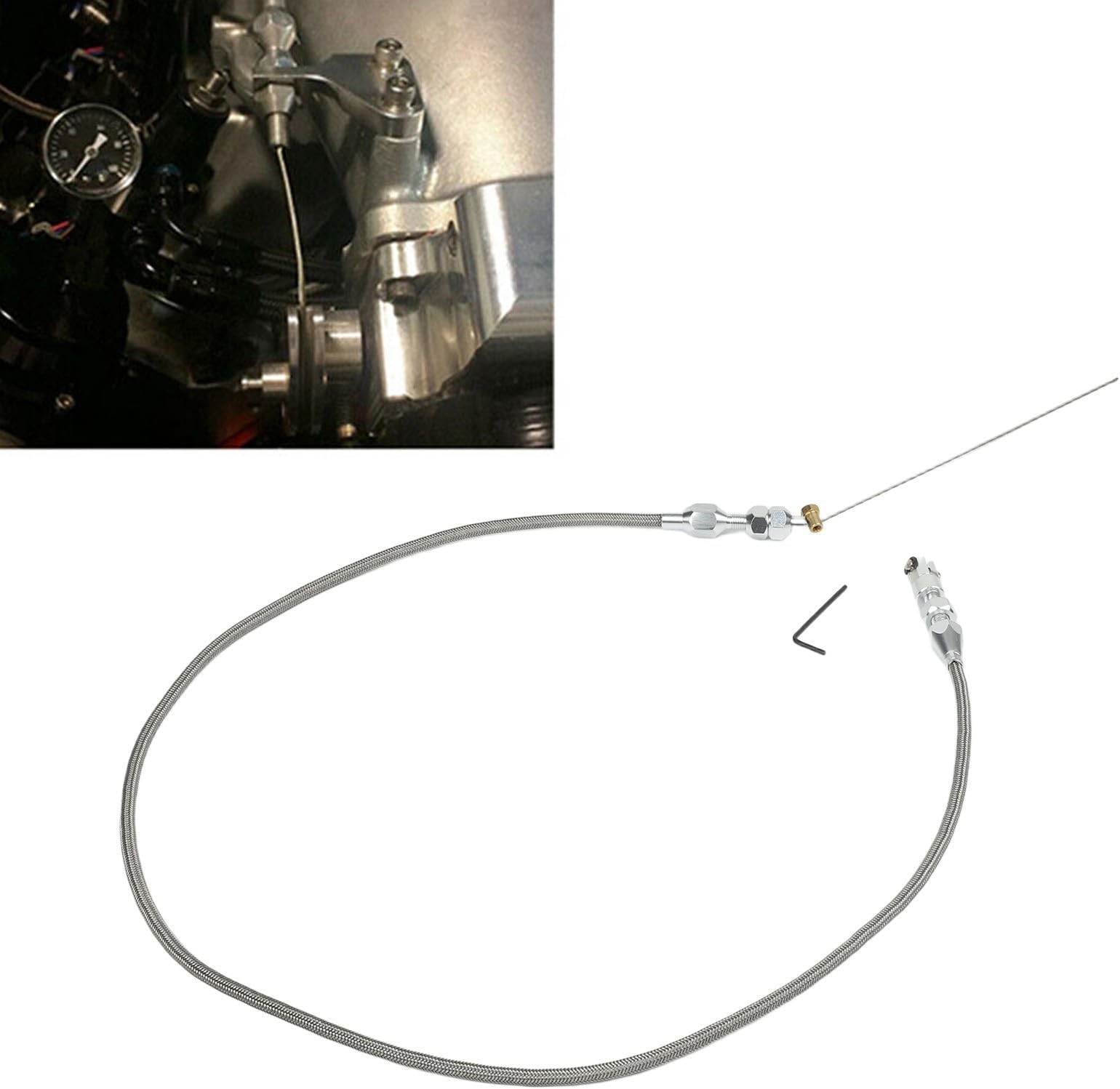 Replacement Throttle Cable for LS1 5.7L 4.8L 5.3L 6.0L Engine Systems Fits Models 1997-2007 with Stainless Steel For Braided Design for Longevity