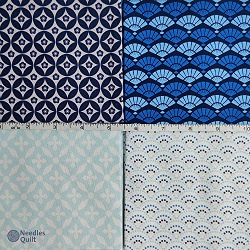 Needles Quilt Studio - 8 Fat Quarters 22\" X 18\" (Beach House) | Cotton Quilting Fabric Bundles - Quarter Yard Material for Sewing & Quilters - Precut Bundle Pattern Cloth Packs
