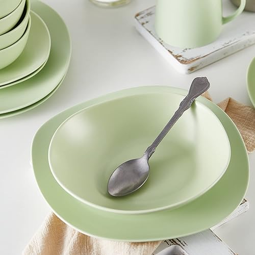 Miniatura 7 de Stone Lain Porposed value Delilah - Juego de platos de porcelana (8 pulgadas, 6 unidades), color verde lima