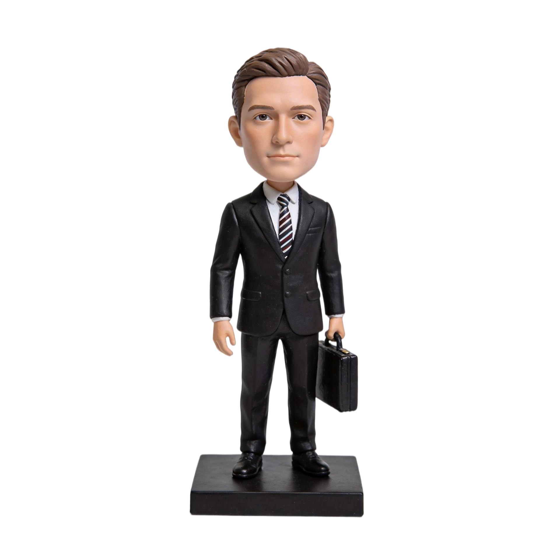 Figura 3D personalizada Bobblehead de foto Bobbleheads traje de empresario maletín figura decoración de escritorio de oficina regalos para gerentes, personal corporativo, regalos de cumpleaños