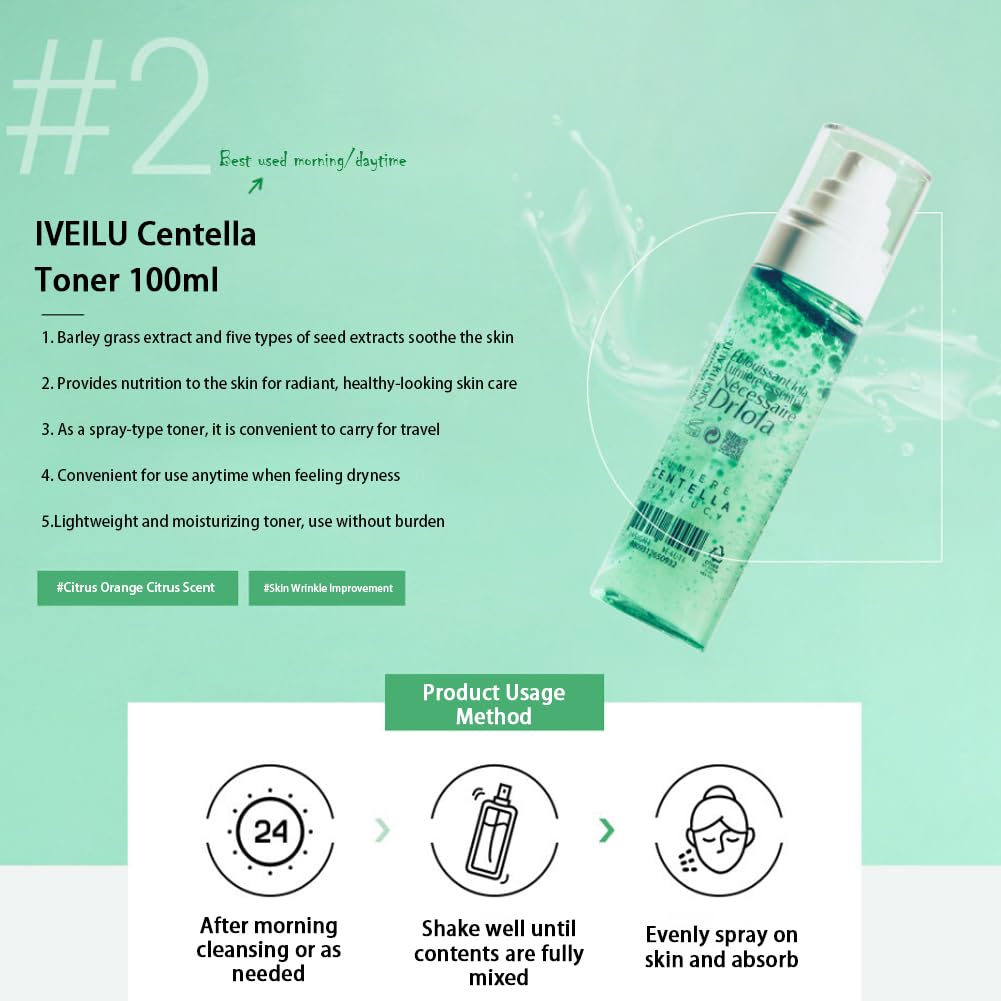 3-in-1 Anti-Falten Pflege Set - 1 Jojoba Esters Toner & 1 Centella Toner & 1 Anti-Falten Gesichtscreme - Anti-Falten Routine - Reiseessentials - Selbstfürsorge - Koreanische Schönheit