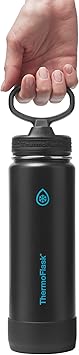 ThermoFlask Insulated Water Bottle with Straw Lid (24 oz, Electric Eclipse) - Leakproof, Stainless Steel Water Bottle for Cold & Hot Drinks, Travel & Daily Hydration
