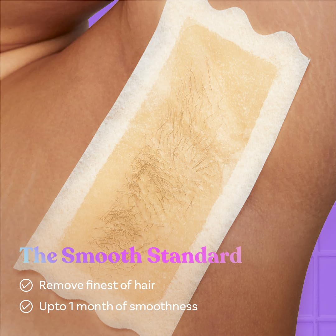 Bombae Choco Wax Strip for Women | 1 Pack (20 Strips) | Body & Bikini | Removes Tan, 28 Days Hair-Free | White Chocolate Bliss, Post-Wax Wipes - Image 5 thumbnail