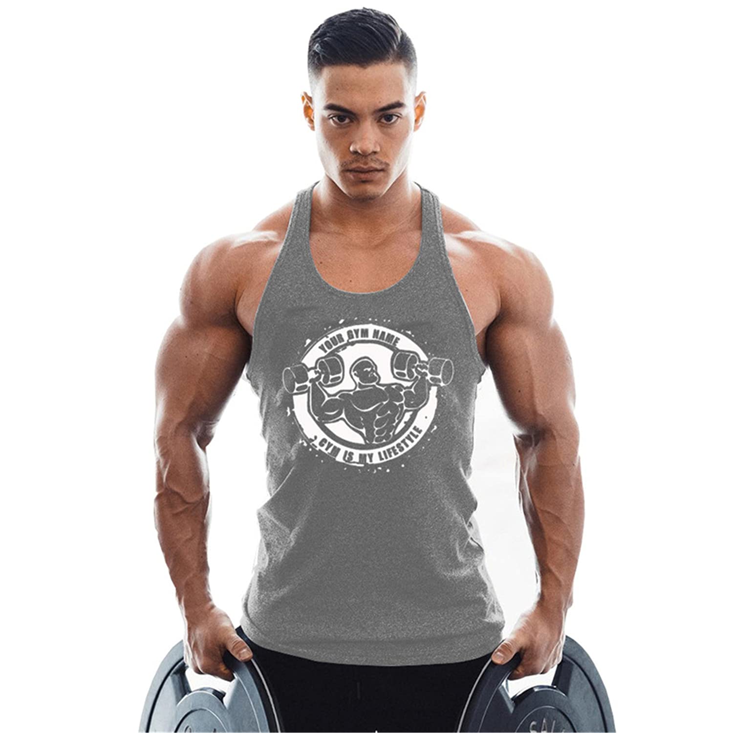 CabeenMen Tank Top Bodybuilding Sports Tank Top Gym Tank Top